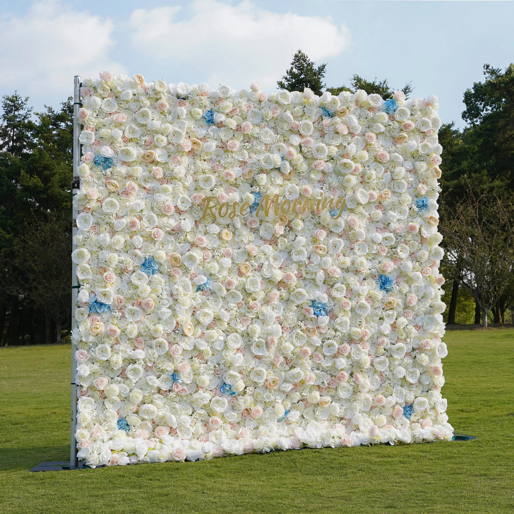 Adele：5D Fabric Artificial rolling up curtain flower wall Free Shipping