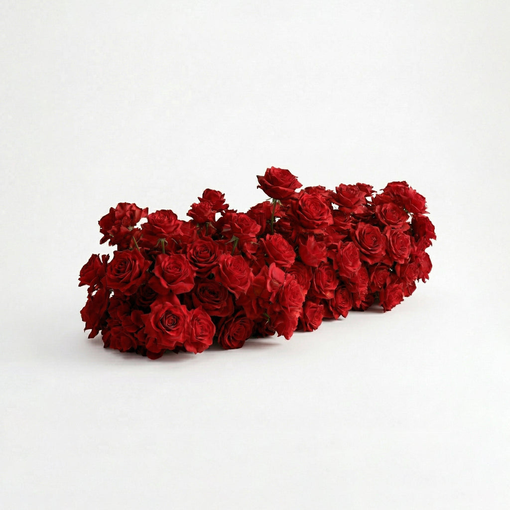 Auralis: 3D Romantic Crimson Heart-Shaped Artificial Floral Backdrop for Wedding & Valentine's Day Decor Free Shipping