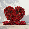 Auralis: 3D Romantic Crimson Heart-Shaped Artificial Floral Backdrop for Wedding & Valentine's Day Decor Free Shipping