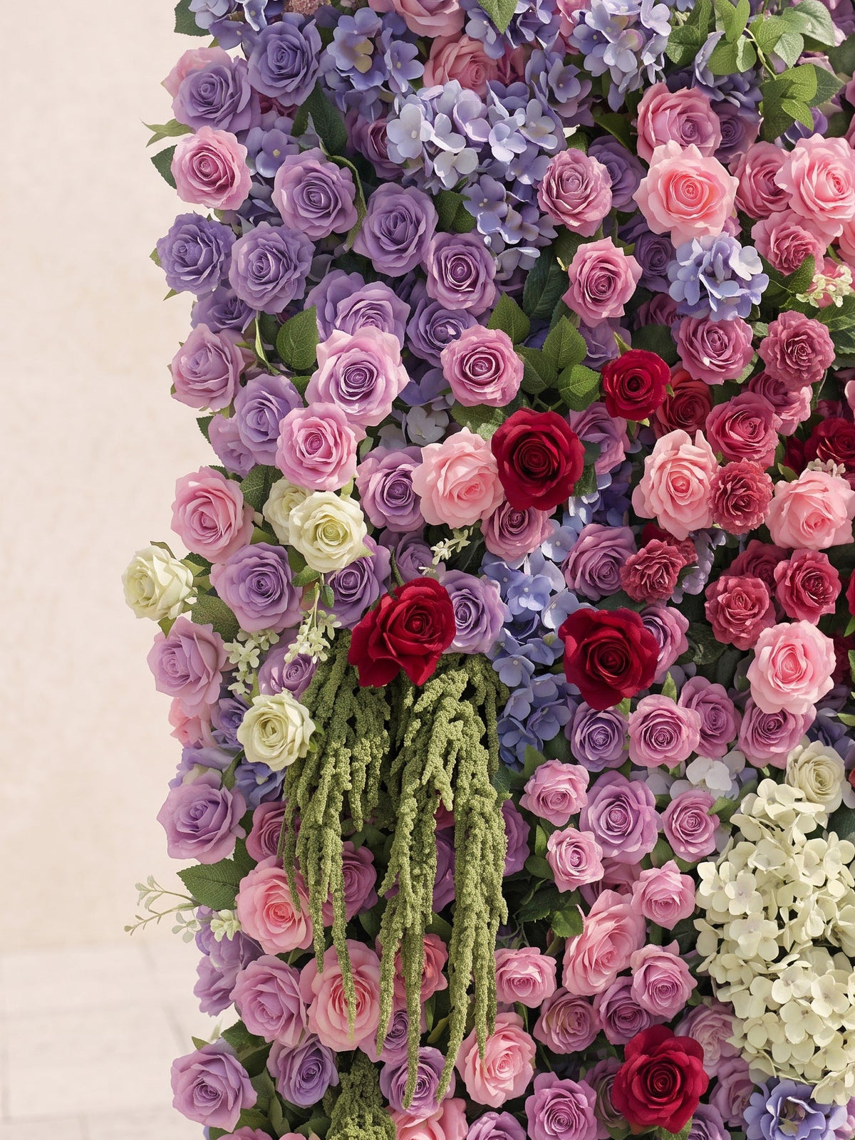 Corrielle: 5D Fabric Artificial rolling up curtain flower wall Free Shipping