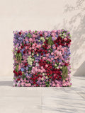 Corrielle: 5D Fabric Artificial rolling up curtain flower wall — front view