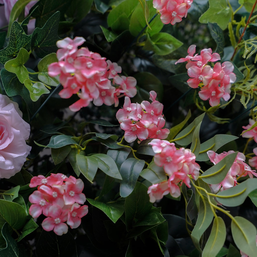 Vonnie：5D Fabric Artificial rolling up curtain flower wall Rose Morning