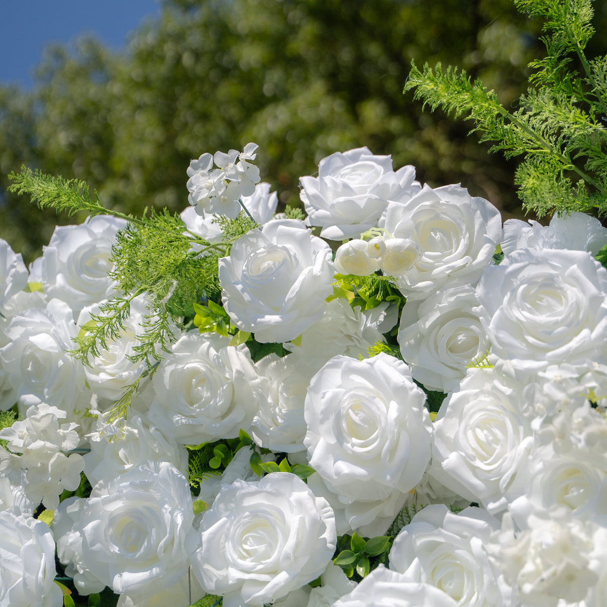 Forest - White Green Popular 5D Fabric Roll Up Flower Wall for Wedding Party Backdrop Free Shipping