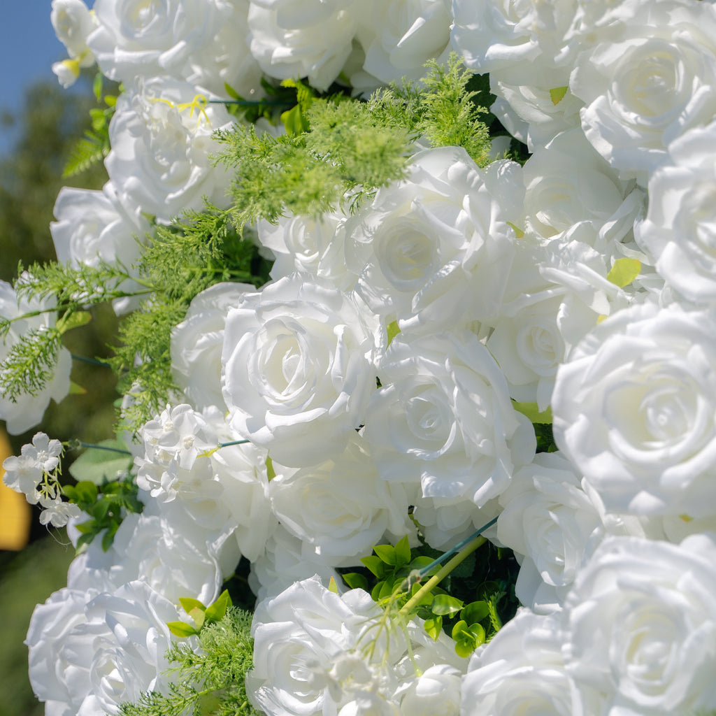 Forest - White Green Popular 5D Fabric Roll Up Flower Wall for Wedding Party Backdrop Free Shipping