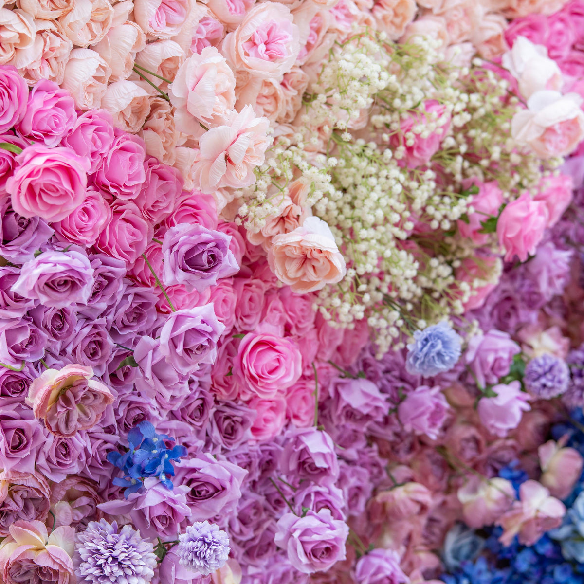 ValarFlowers Green White Pink Artificial Flower Wall Backdrop for Wedding & Event Decor VF-340