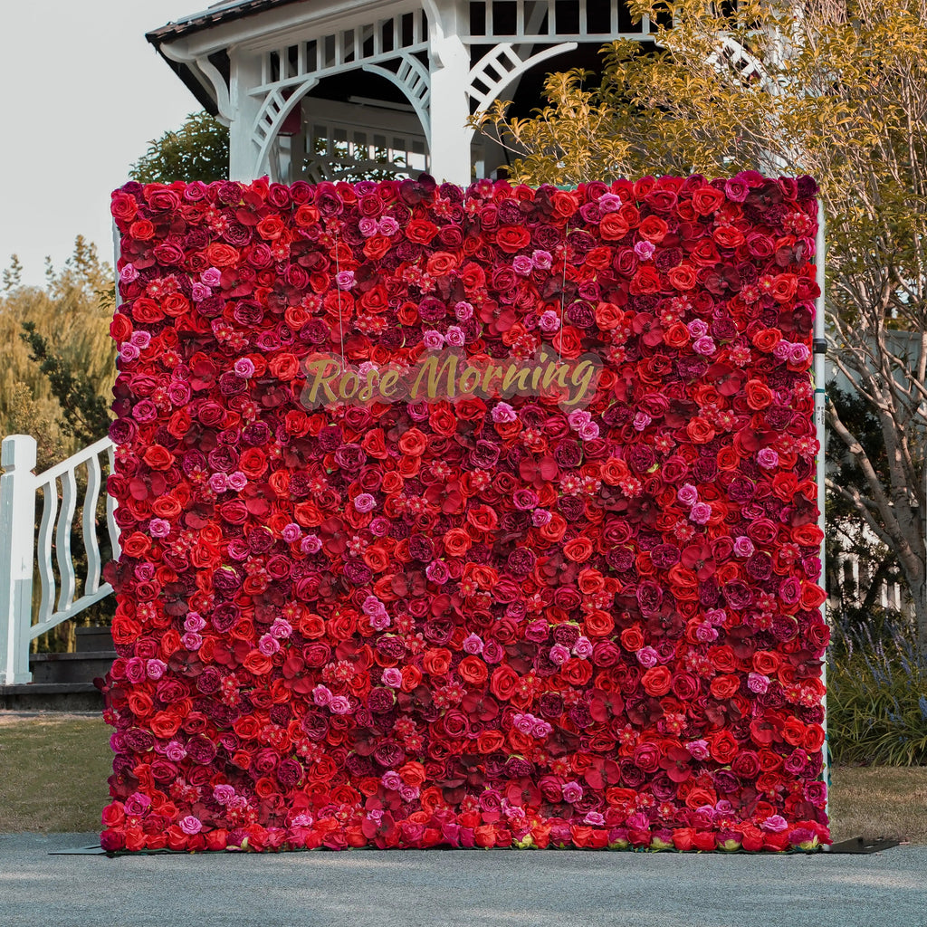 Esther：5D Fabric Artificial rolling up curtain flower wall Free Shipping