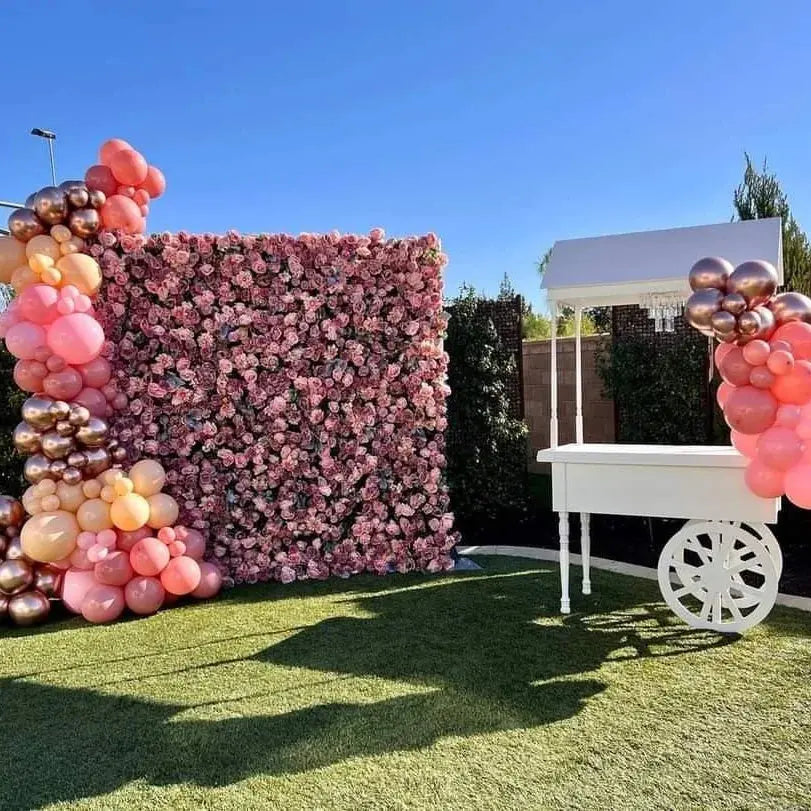 Eva：5D Fabric Artificial rolling up curtain flower wall Free Shipping