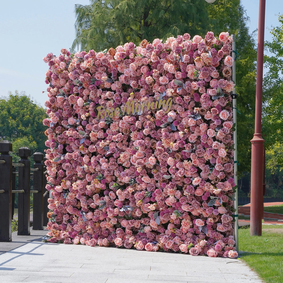 Eva：5D Fabric Artificial rolling up curtain flower wall Free Shipping