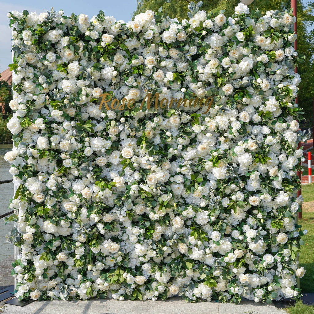 Kitty：7D  Fabric Artificial rolling up curtain flower wall Free Shipping