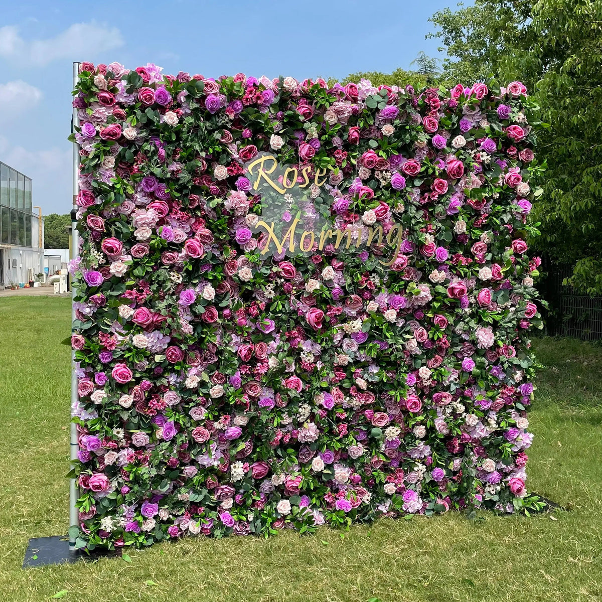 May：4D Fabric Artificial rolling up curtain flower wall Free Shipping