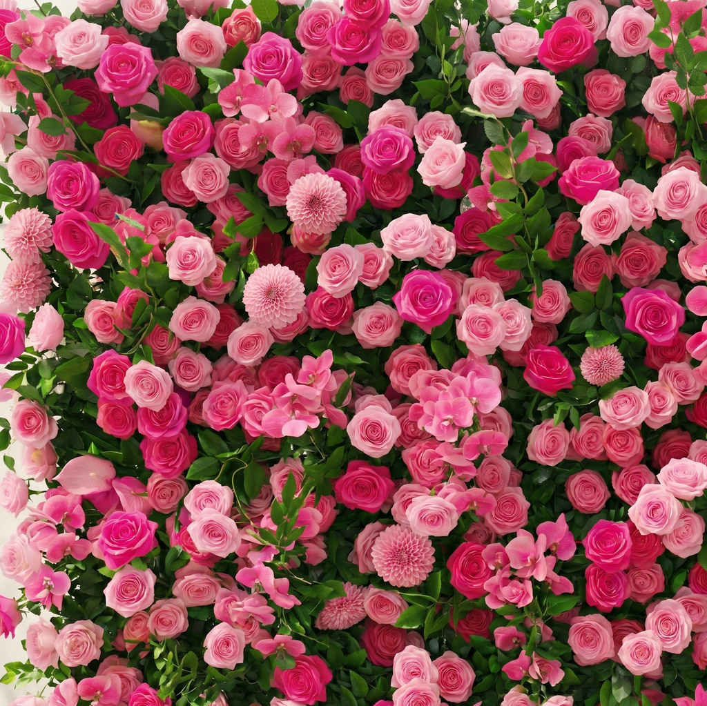 Melorae: Luxury 5D Hot Pink & Blush Silk Floral Wall Roll-Up Backdrop for Vibrant Romantic Weddings Free Shipping
