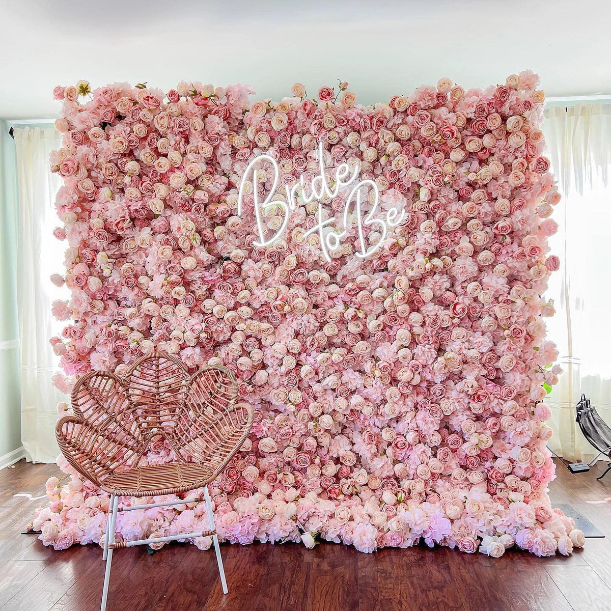 Valar Flowers Roll Up Artificial Lush Pink Floral Wall VF-501