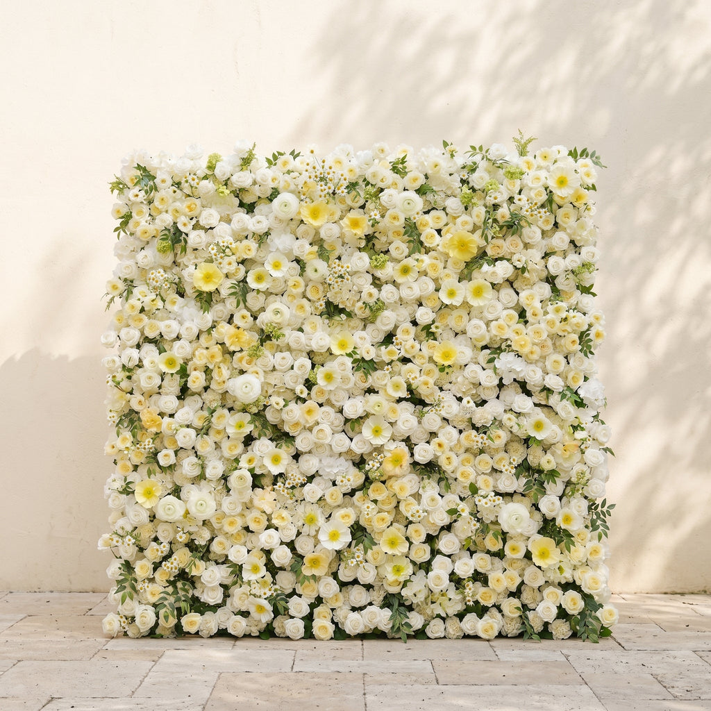 Violina:Luxury 5D White&Yellow Flower Wall Roll-Up Wedding Backdrop for Wedding and Event Decoration violina front