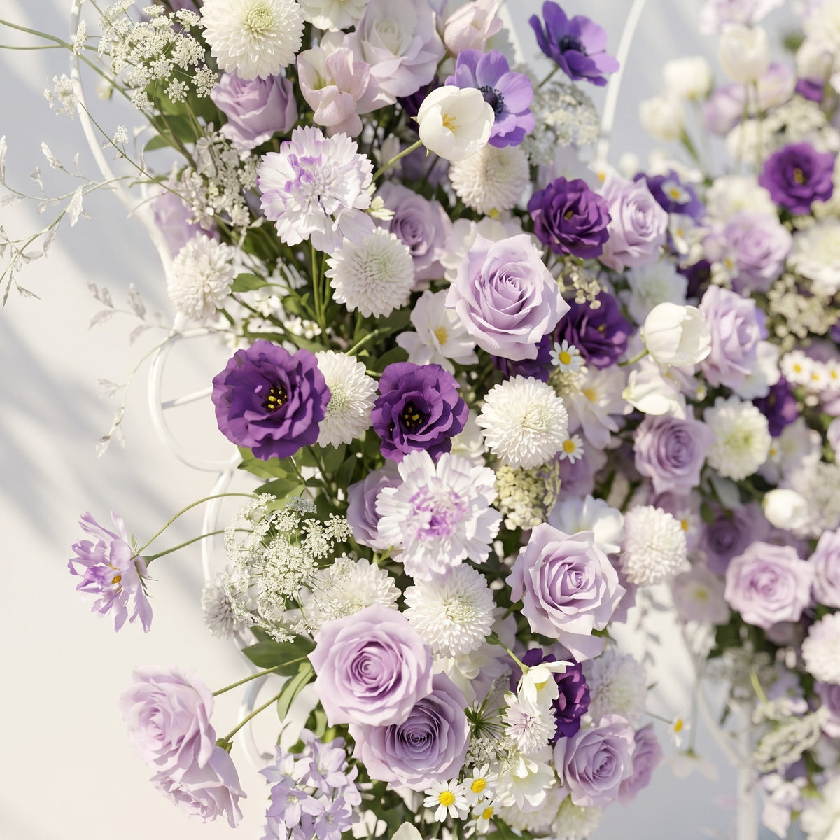 Zoressa: Lavender Purple & Ivory White Butterfly Shape Silk Wedding Arch Flower Arrangement for Romantic Weddings & Proposals for Luxury Events & Parties Backdrop Free Shipping