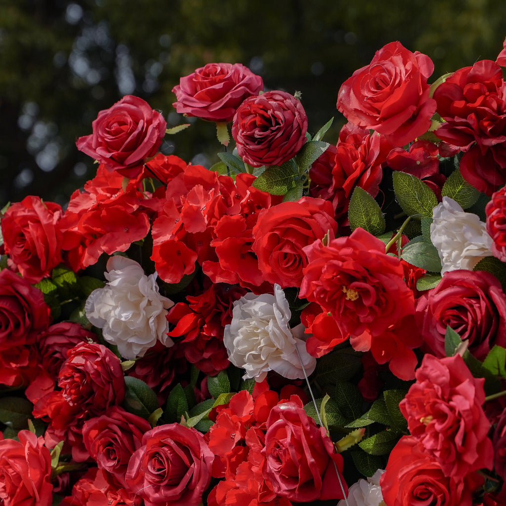 Five： Fabric Artificial zip up curtain flower wall 8ft*8ft Rose Morning