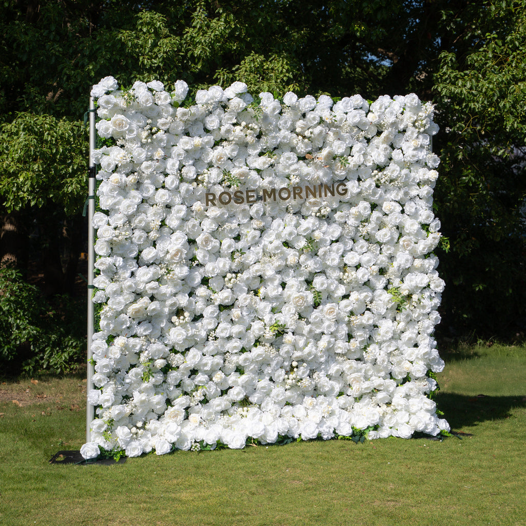 Friday - White Popular 5D Fabric Roll Up Flower Wall for Wedding Party Event Backdrop Free Shipping
