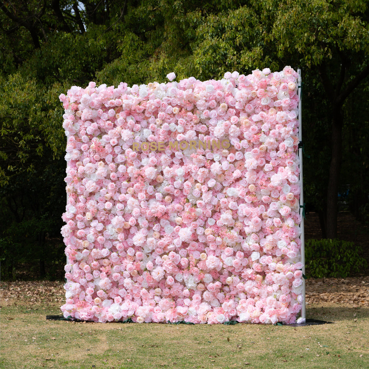 Kissing：5D Elegant Pink and White 5D Fabric Artificial Flower Rolling Curtain Perfect for Wedding & Event (Ready to Ship)) Free Shipping