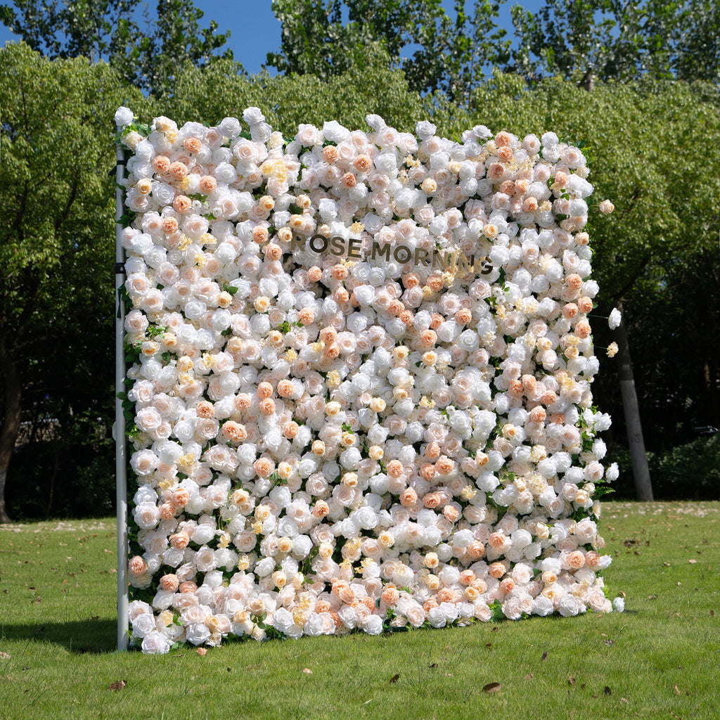 Marissa：3D Fabric Artificial rolling up curtain flower wall Free Shipping
