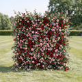 Nadine: 5D Berry & Pastel Pink Silk Floral Wall Roll-Up Fabric Backdrop for Grand Garden Weddings & Events Free Shipping